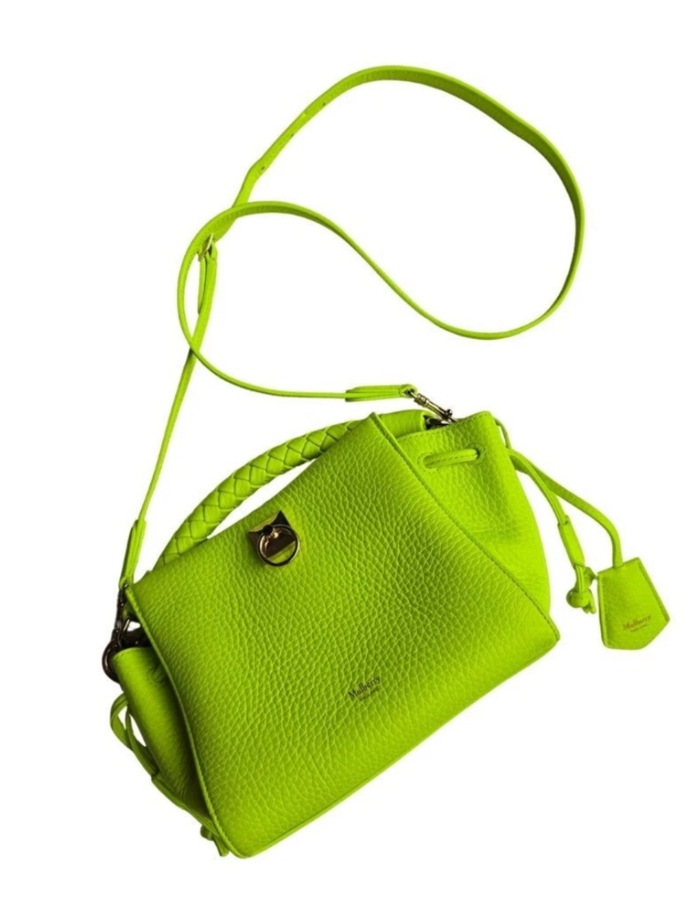 Mulberry Neon Lime Leather Shoulder Bag
